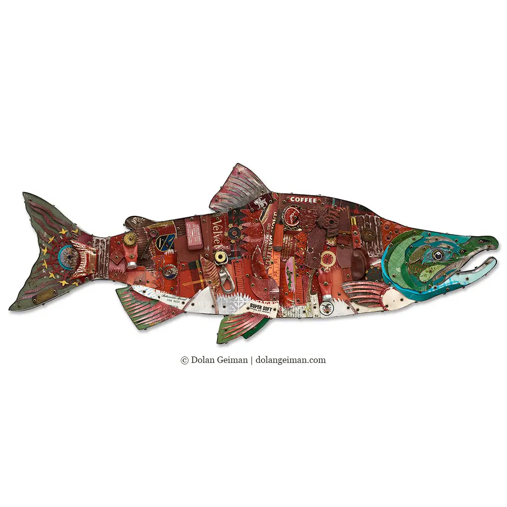 Running Upstream Original Metal Wall Sculpture 1
