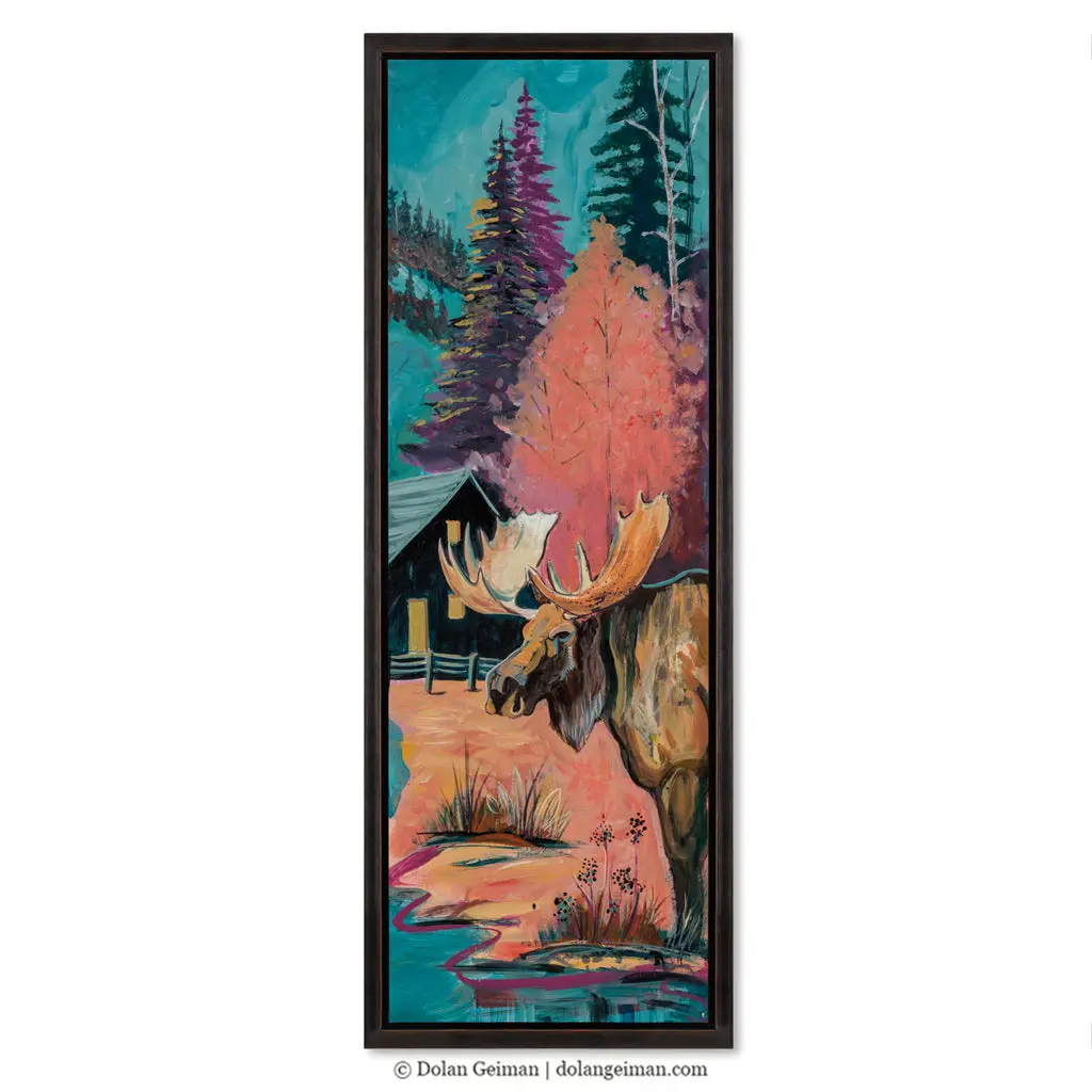 Moose At Maybell Creek Original Painting 1