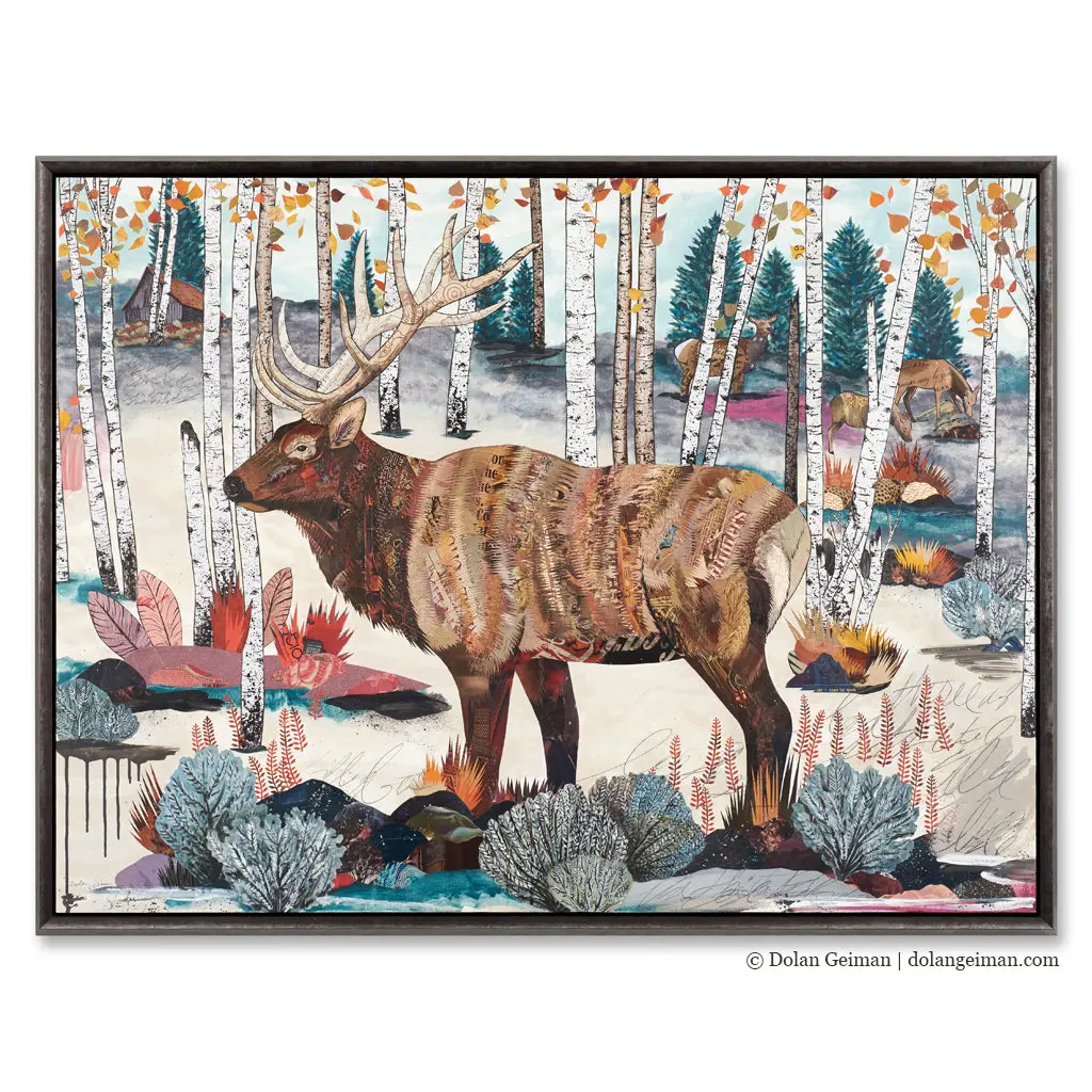 Morning In The Medicine Bow Original Paper Collage 1