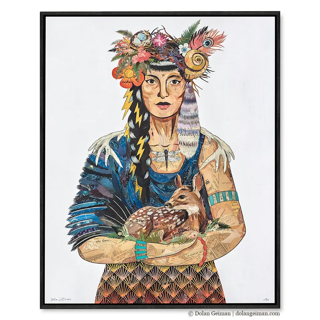 Mother Nature (Fawn) Canvas Art Print With Float Frame 1