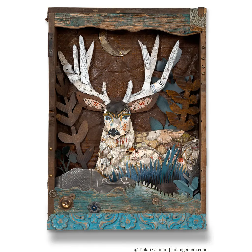 Mountain Moon Original Mixed Media Wall Art 1