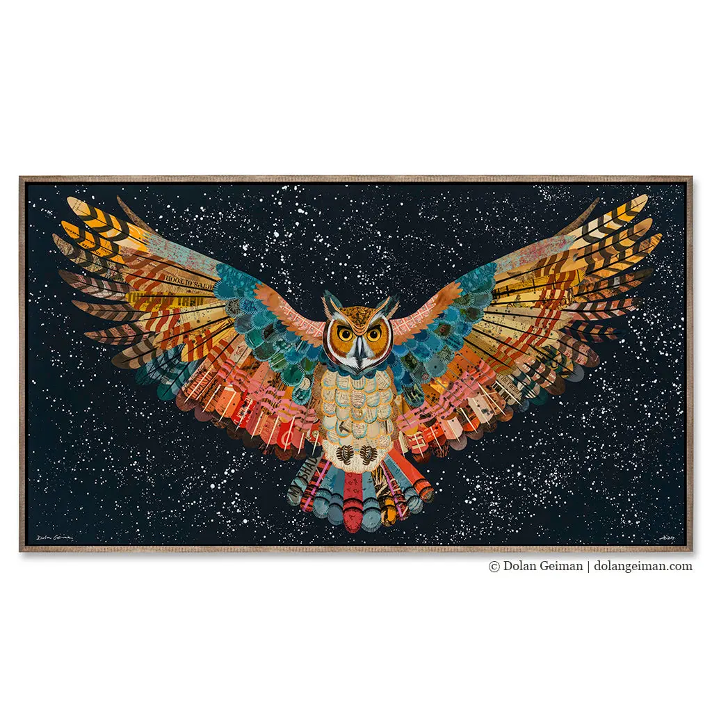 Mountain Protector (Midnight) Canvas Print With Float Frame 1