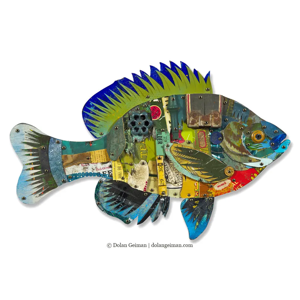 Trophy Fish (Bluegill) Original Mixed Media Wall Sculpture 1