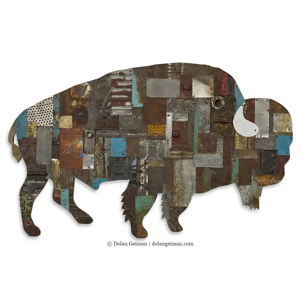 On The Range (Buffalo) Original Metal Wall Sculpture 1