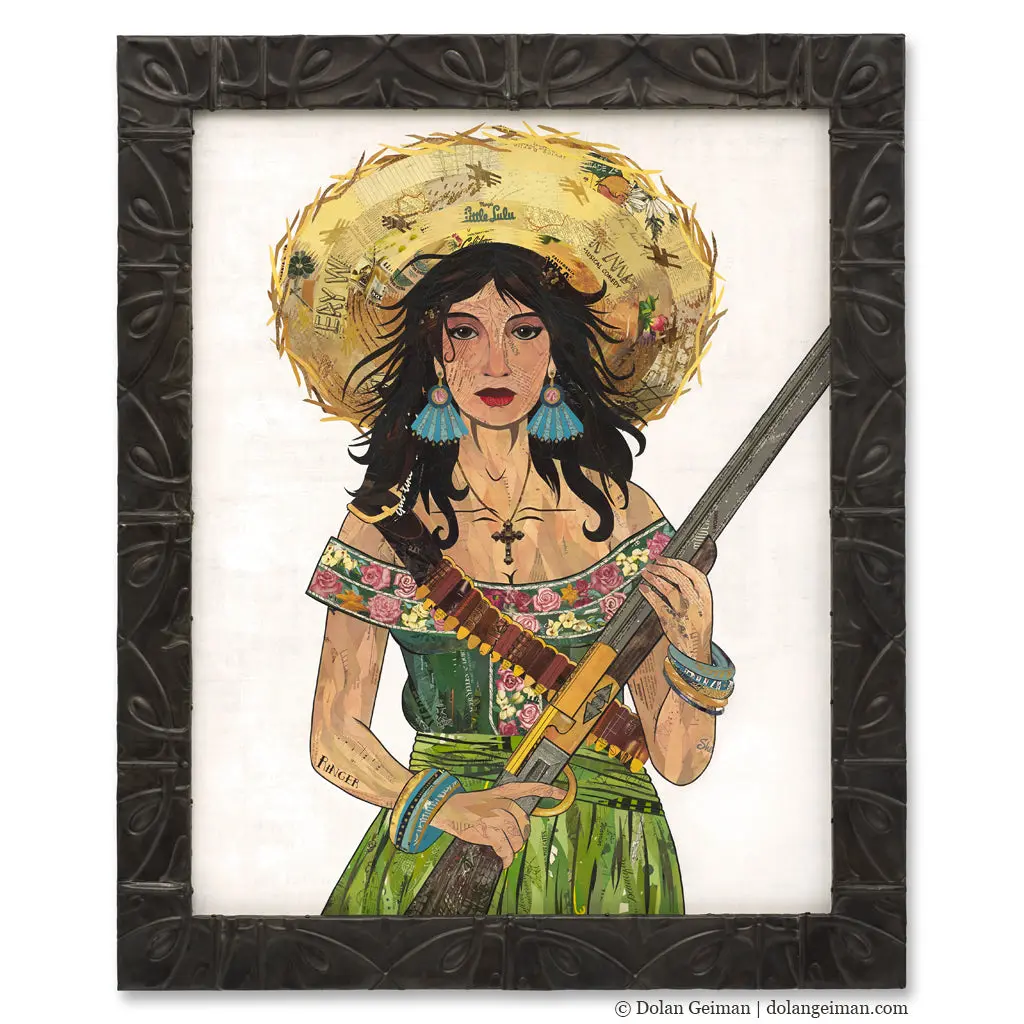 Custom Pistolera Original Paper Collage 1