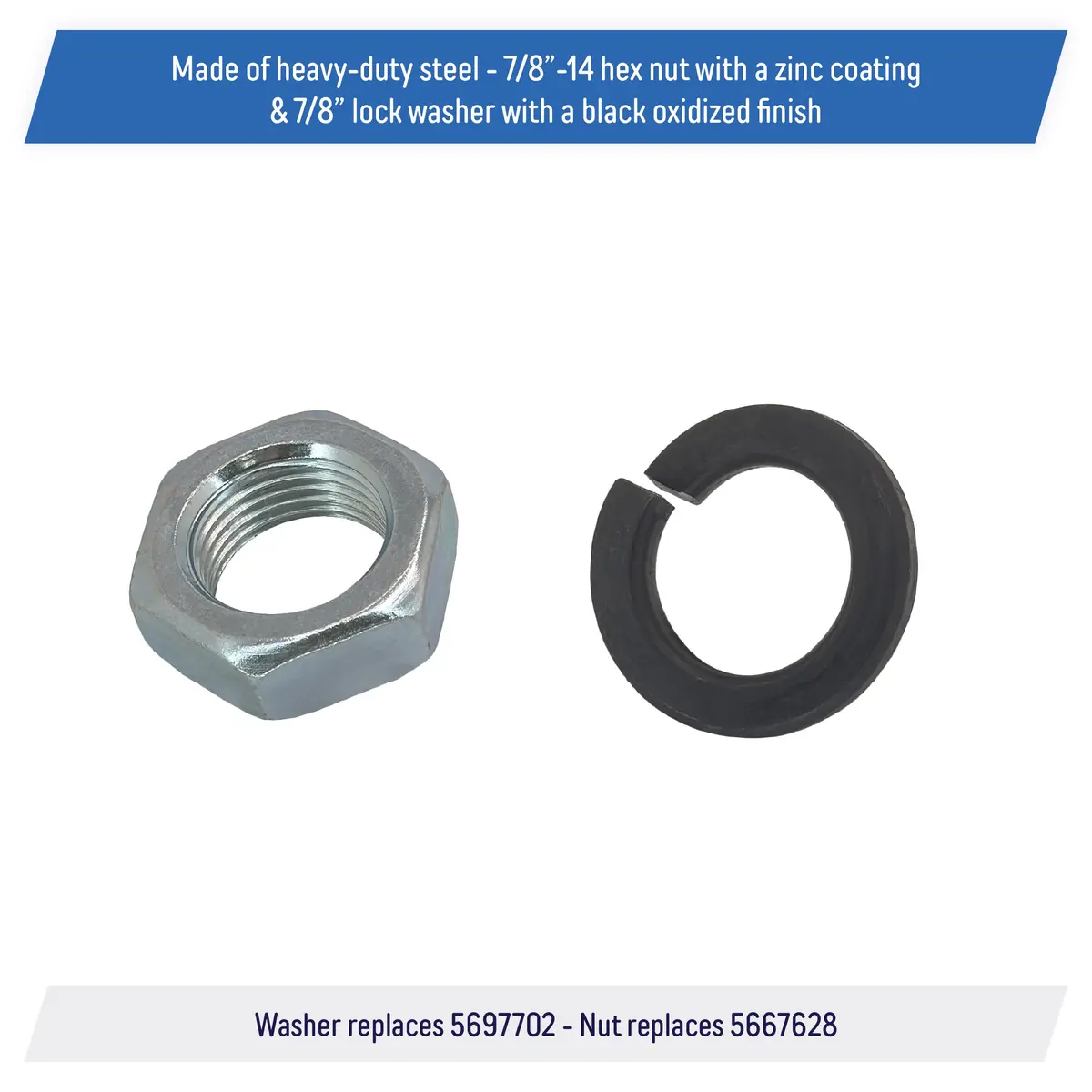 Pitman Arm Nut And Lock Washer For Steering Gear Box For Gm - 5697702, 5667628 2