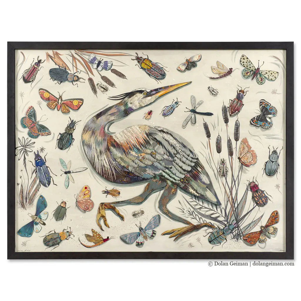 Poet Of The Pond Original Mixed Media Wall Art 1