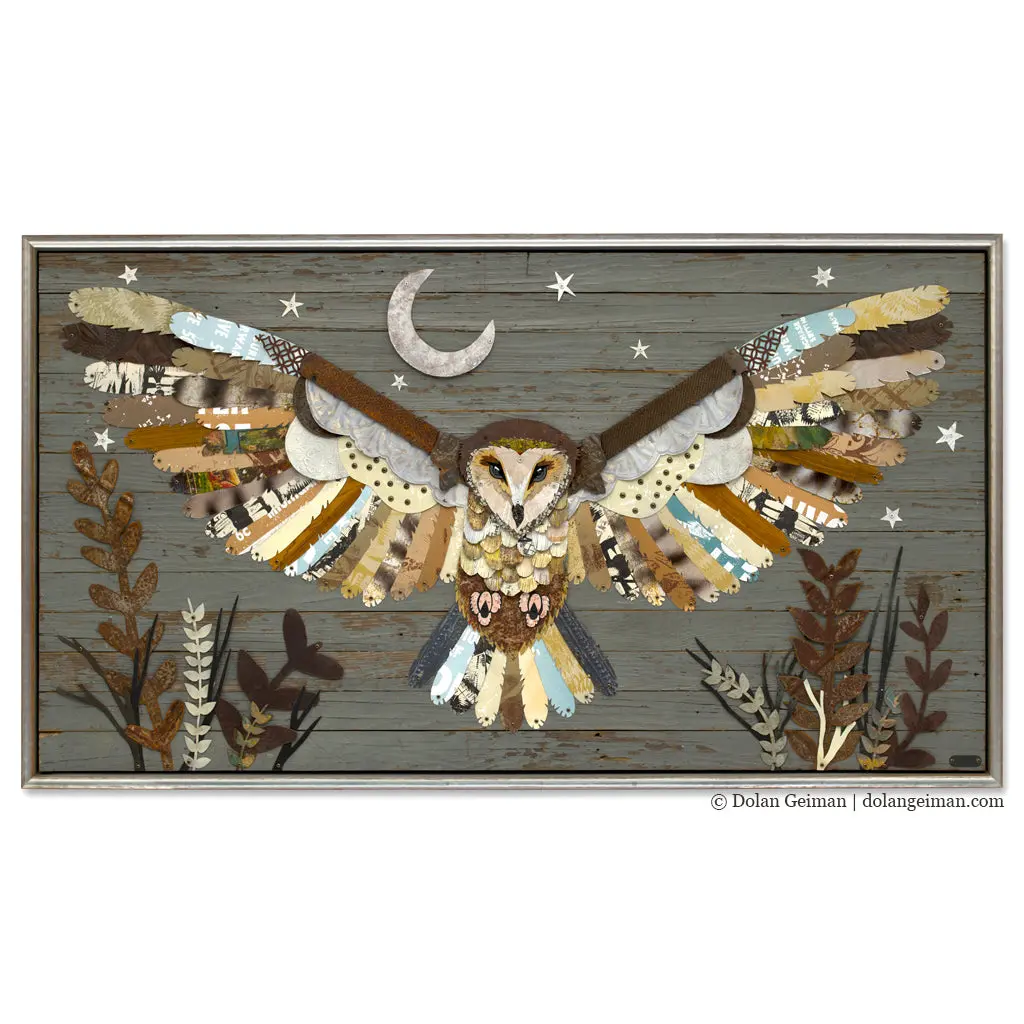 The Protector (Barn Owl) Original Metal Wall Sculpture 1