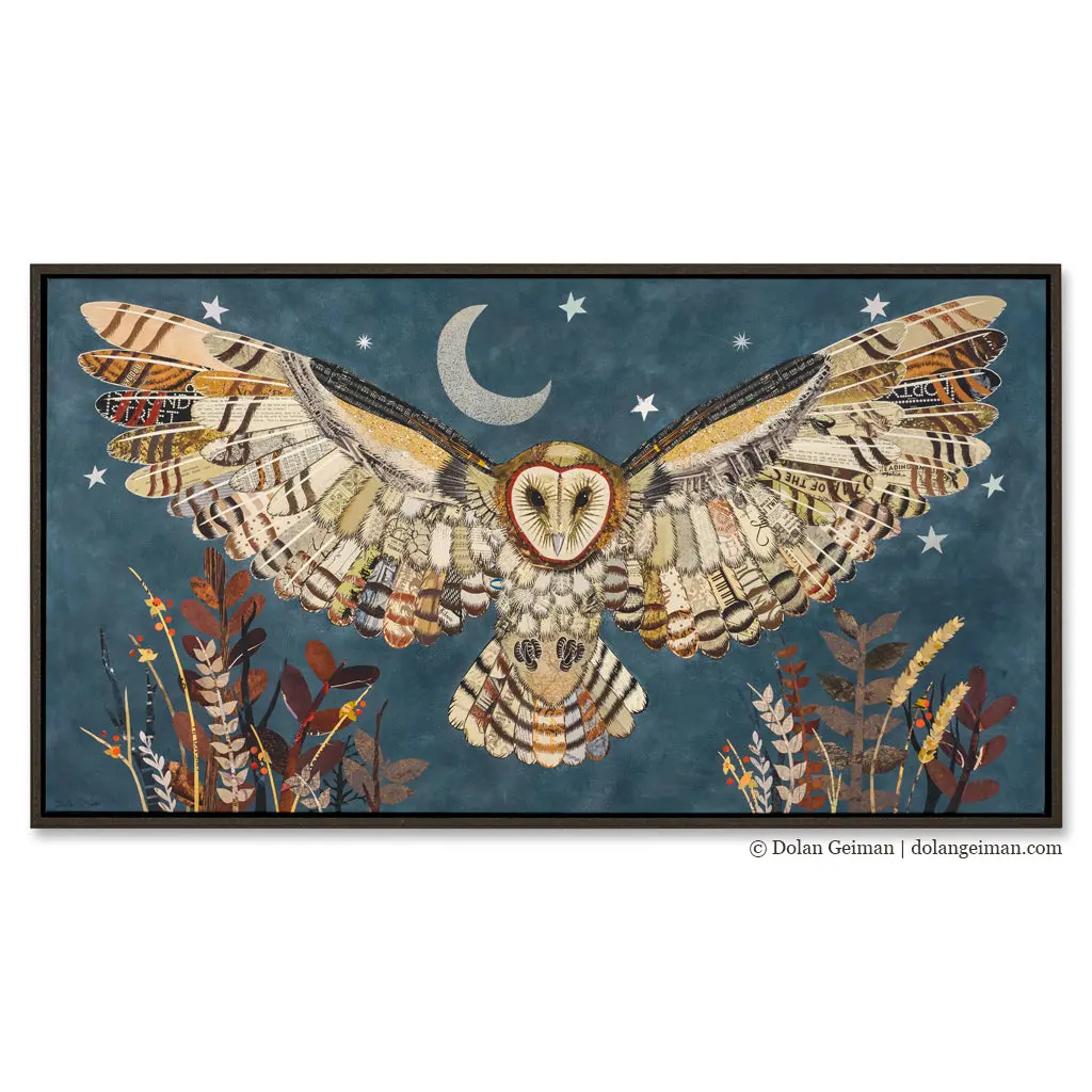 The Protector (Barn Owl) Canvas Art Print With Float Frame 1