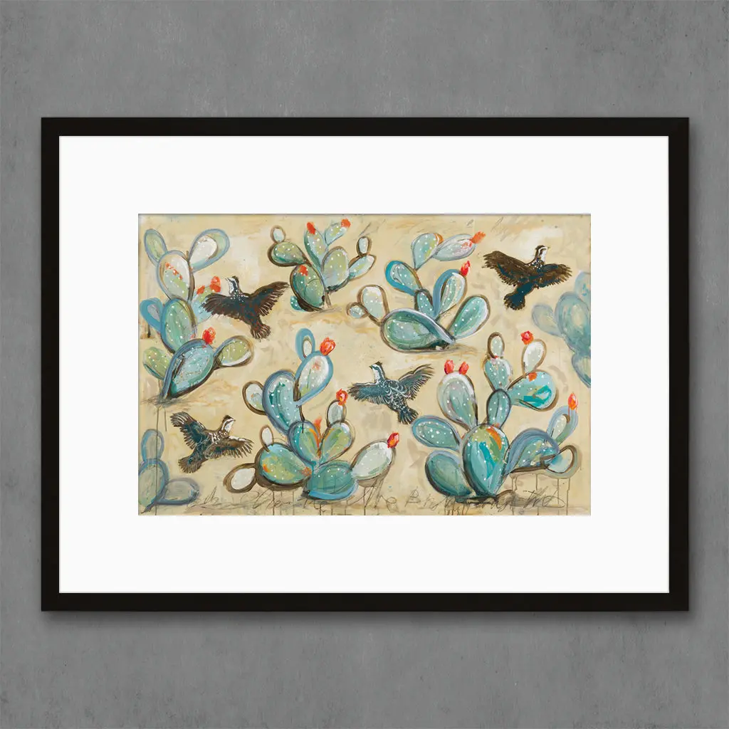 Quail & Cactus Limited Edition Paper Print 1