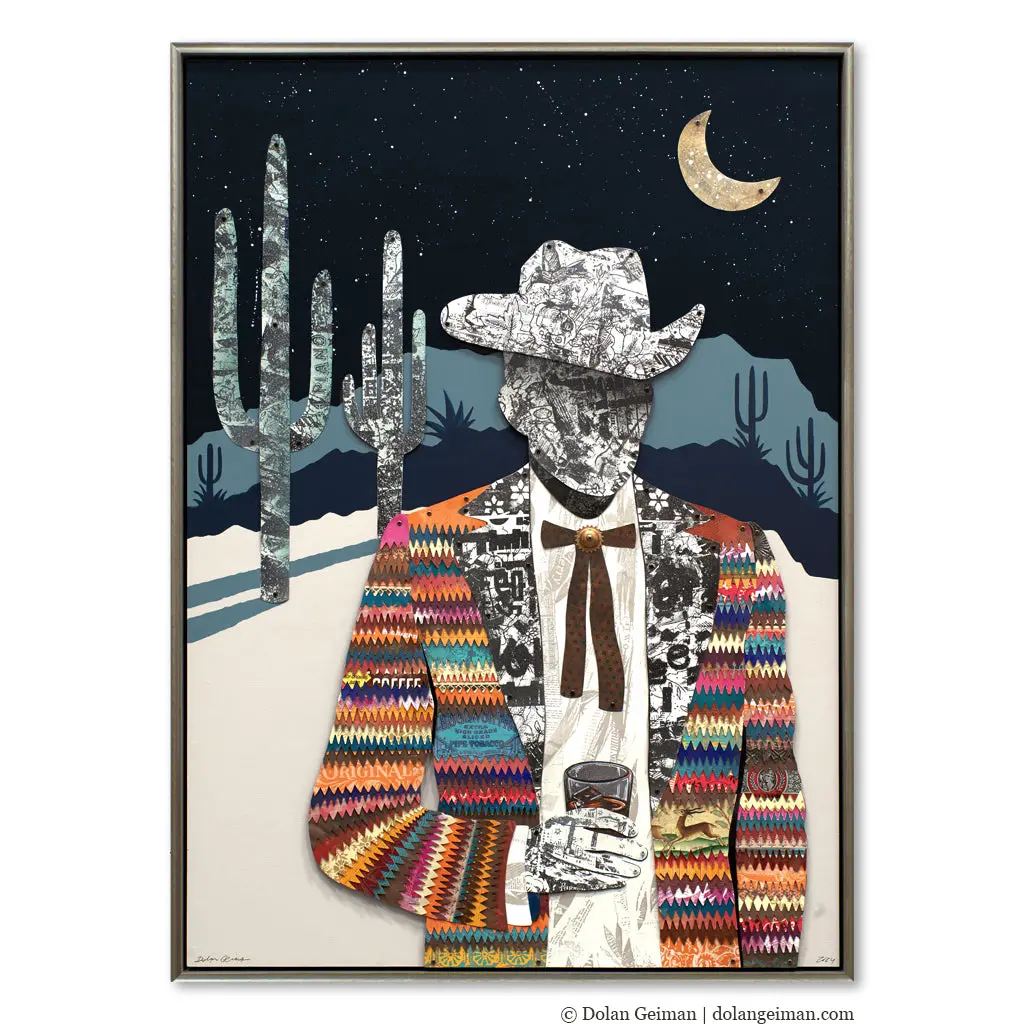 Quilted Wrangler (Midnight) Original Metal Wall Sculpture 1