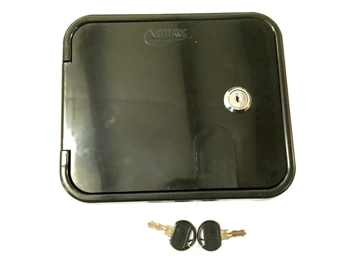 Rv Black Electric Power Cord Cable Hatch Compartment Lock Keys Valterra 1