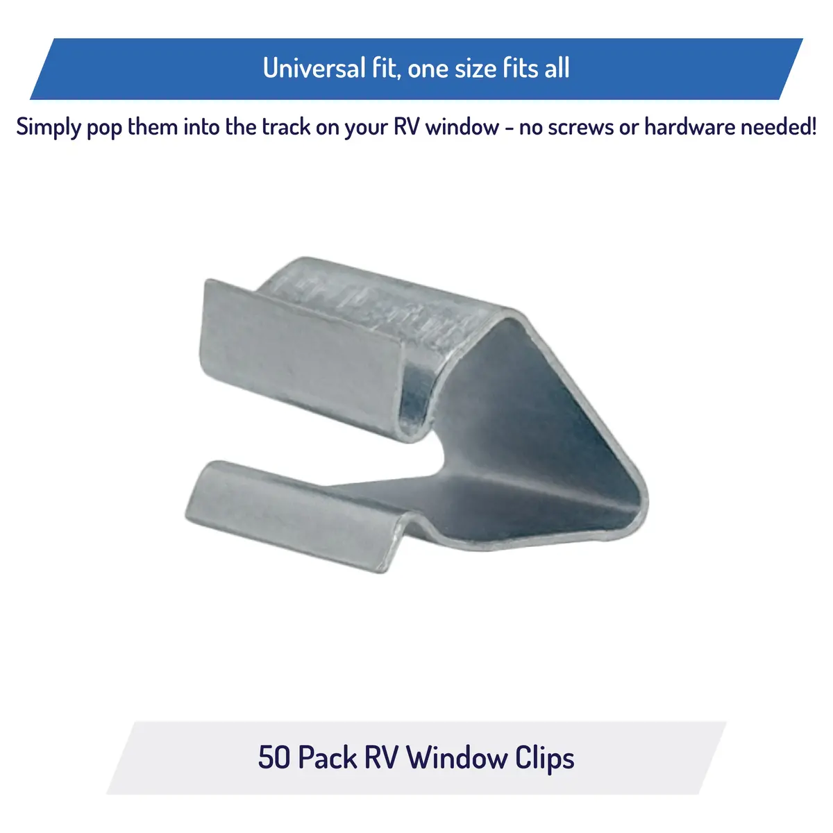 Rv Window Replacement Screen Clips, Spring Bail Retainer Clip, Roll Form, Stainless Steel 2