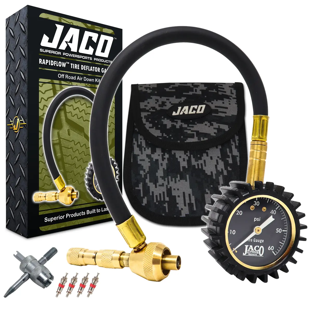 Rapidflow™ Tire Deflator Gauge (0-60 Psi) | Rapid Off-Road Air Down Kit 1