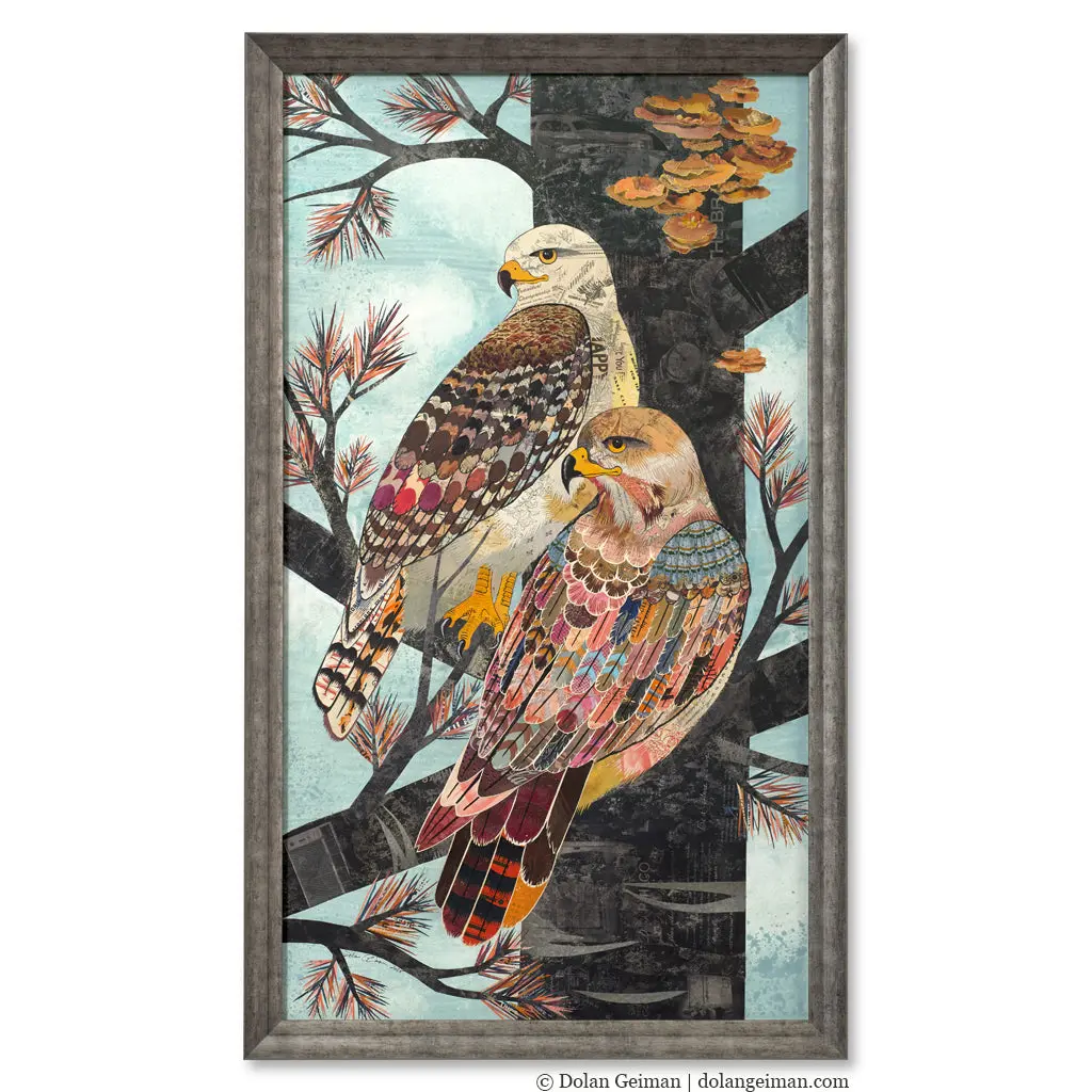 Red Tails Original Paper Collage 1
