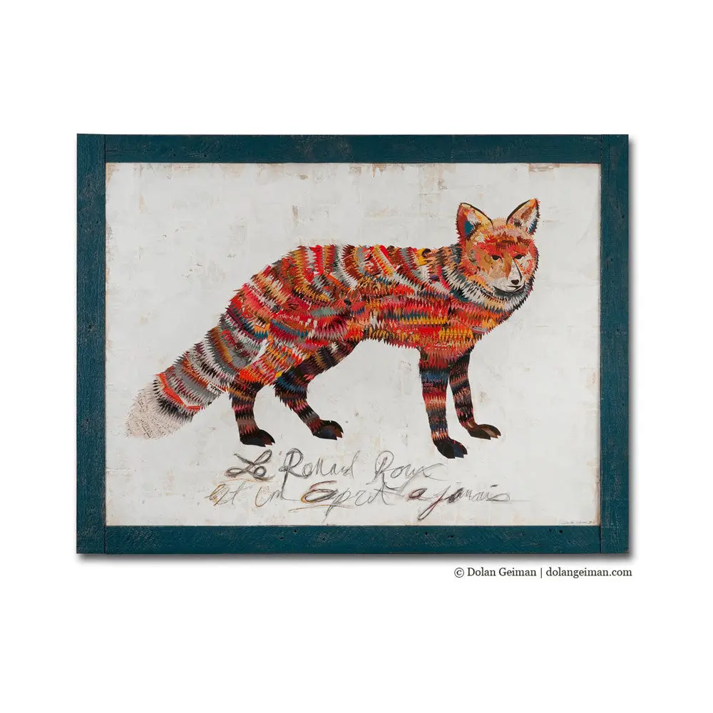 The Red Fox Is A Spirit Forever Original Paper Collage 1