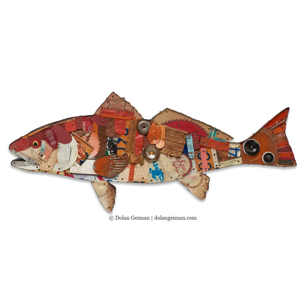 Special Order Trophy Fish (Redfish) Original Mixed Media Wall Sculpture 1