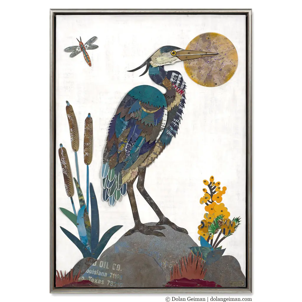 River Saint Heron Original Metal Wall Sculpture 1