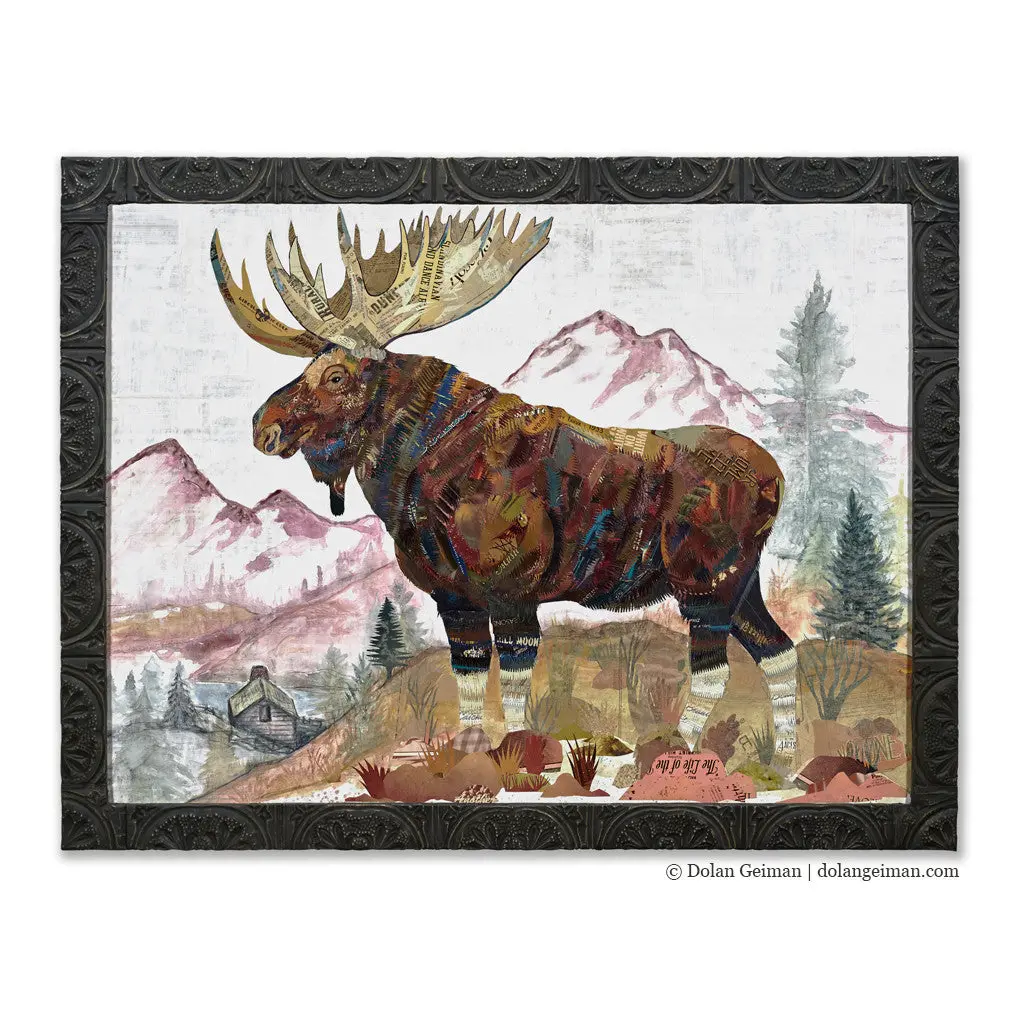 Rocky Mountain Sentinel Original Paper Collage 1