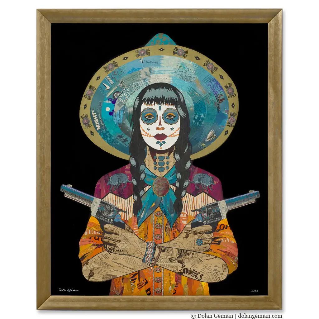Rodeo Rose Original Paper Collage 1