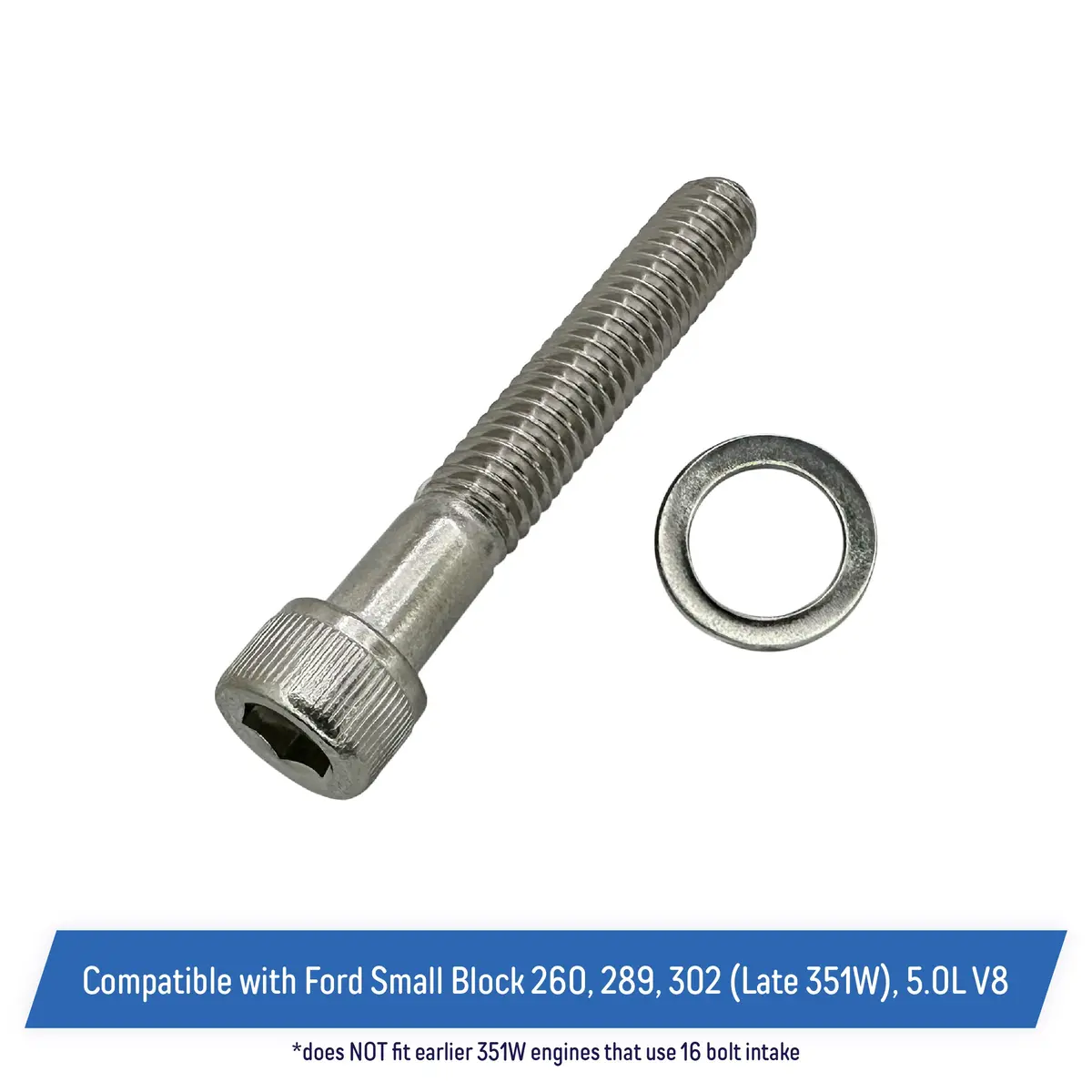 Sbf Stainless Steel Intake Manifold Bolt Kit For Ford V8 Small Block - 260, 289, 302, 5.0L 2