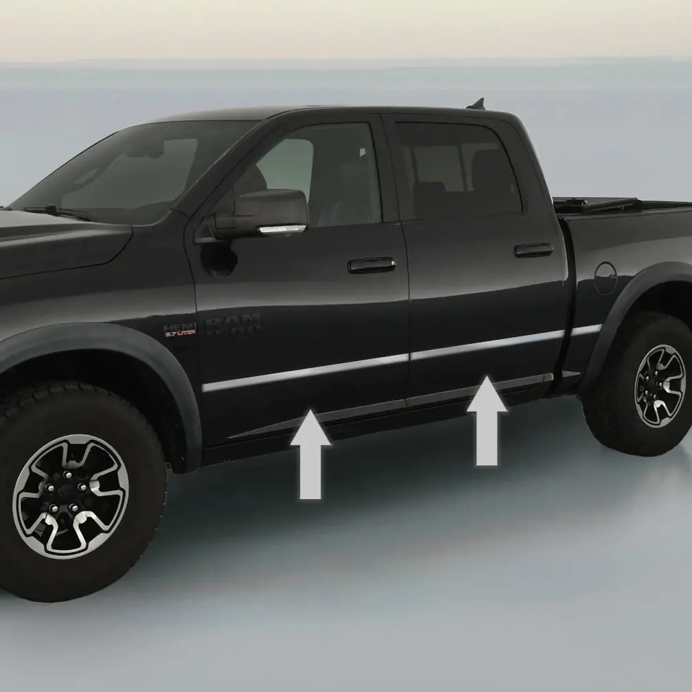 Chrome Side Door Rocker Panel Trim Molding For 2009-2017 Dodge Ram 1