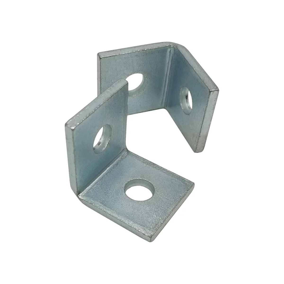 2 Hole, L Shaped 90 Degree Connector Bracket For All 1-5/8" Strut Channel - Heavy Duty, Electro-Galvanized 1