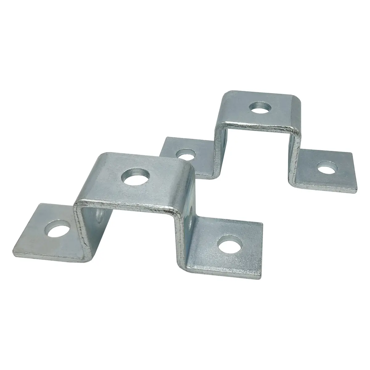 5 Hole, U Shaped Connector Bracket For All 1-5/8" Strut Channel - Heavy Duty, Electro-Galvanized 1