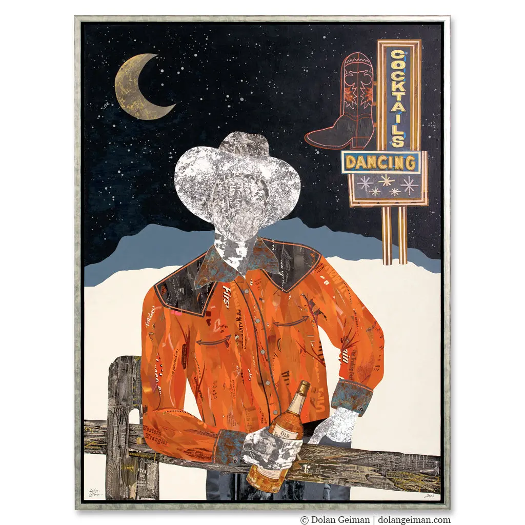 Saturday Night Original Paper Collage 1