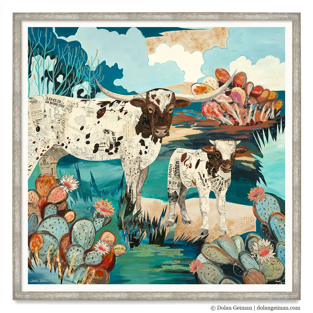 Shades Of Texas Original Paper Collage 1