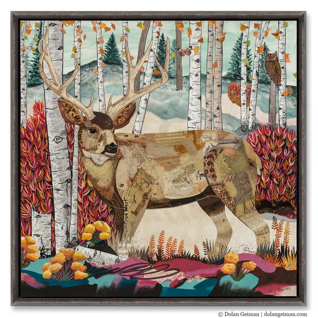 Sifting Through The Treeline Original Paper Collage 1