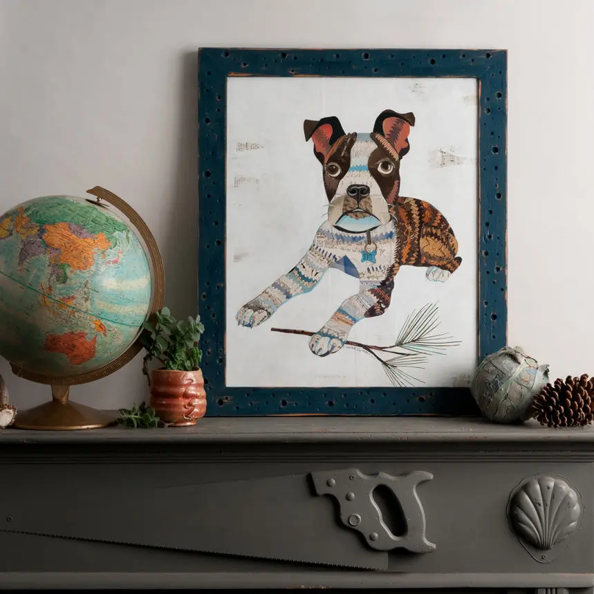 Custom Dog/Pet Portrait Original Paper Collage 1