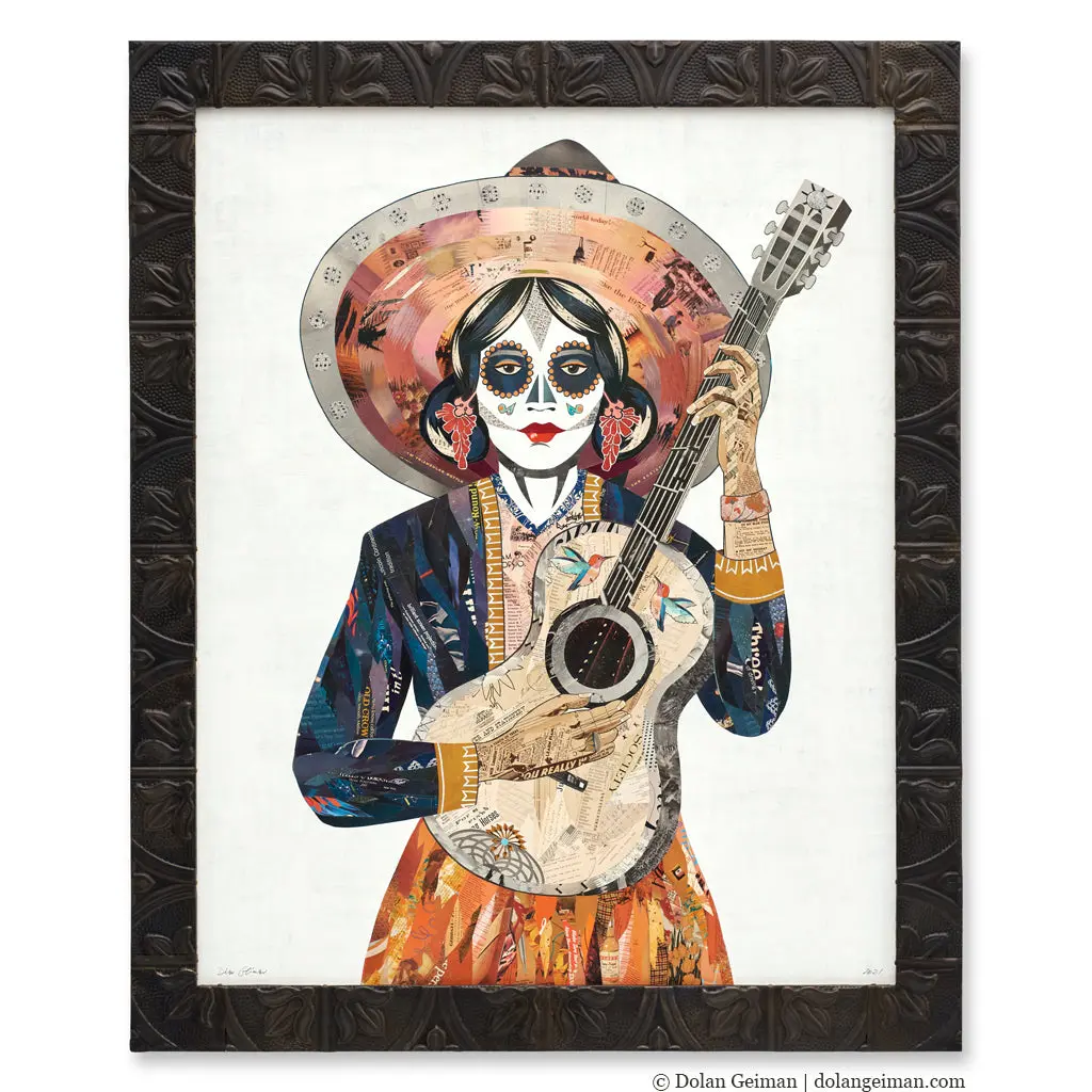 Sing Me Back Home Original Paper Collage 1