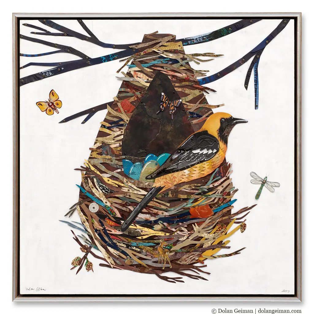 Custom Oriole In Nest Original Metal Wall Sculpture 1