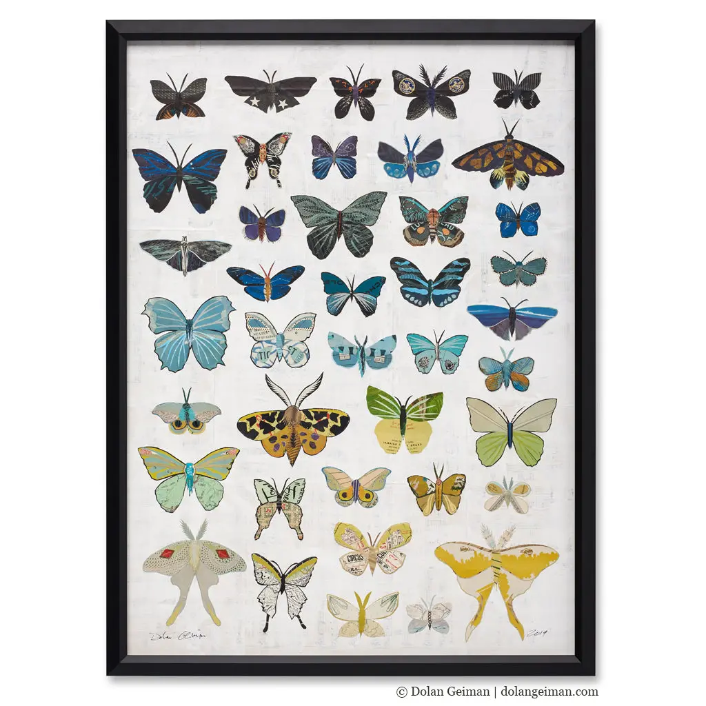 Butterflies Original Paper Collage 1