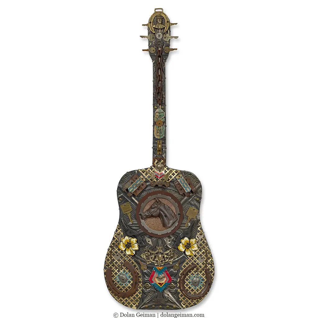 Special Order Songwriter Souvenir (Acoustic Guitar) Original Mixed Media Wall Art 1