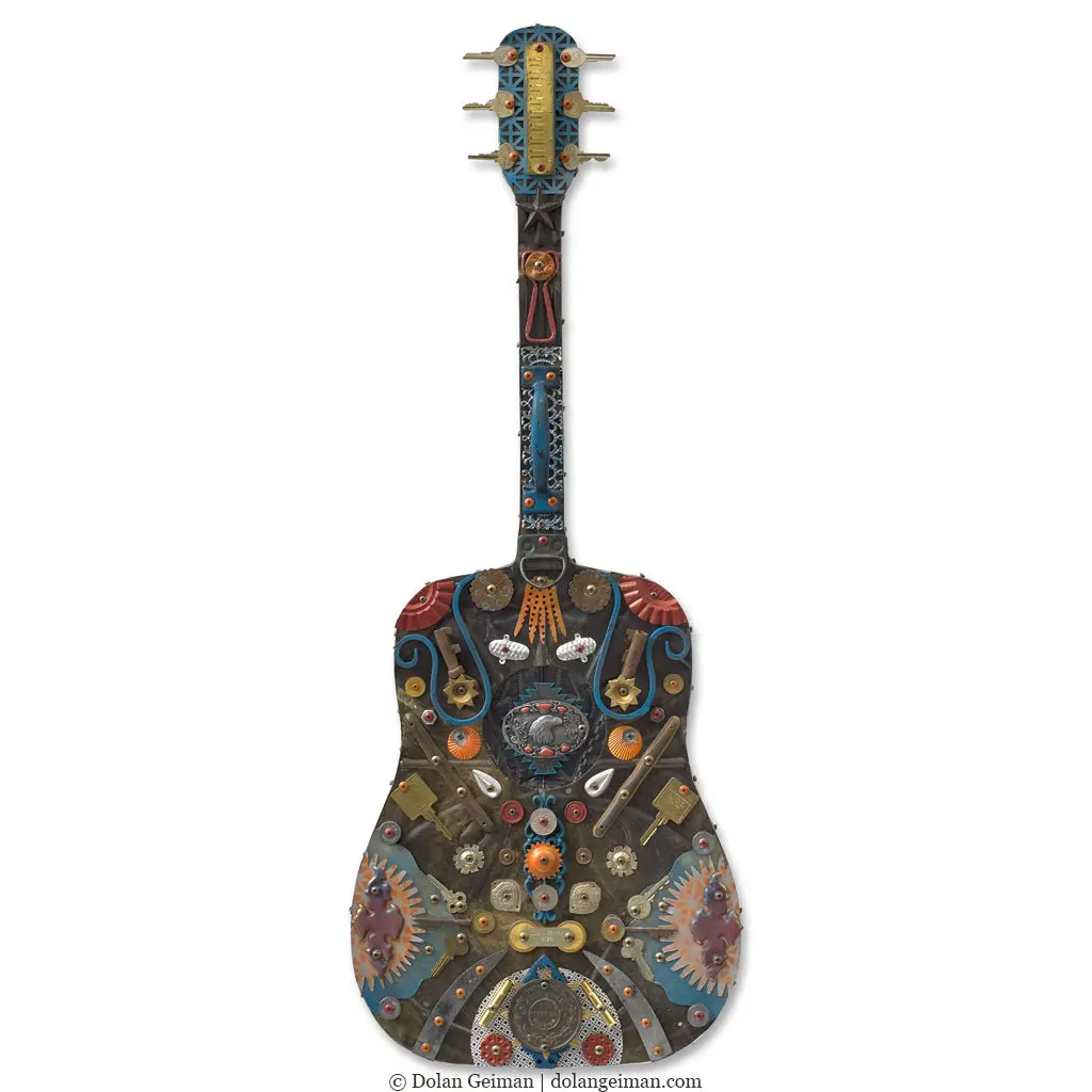 Songwriter Souvenir (Silver Eagle) Original Mixed Media Wall Art 1