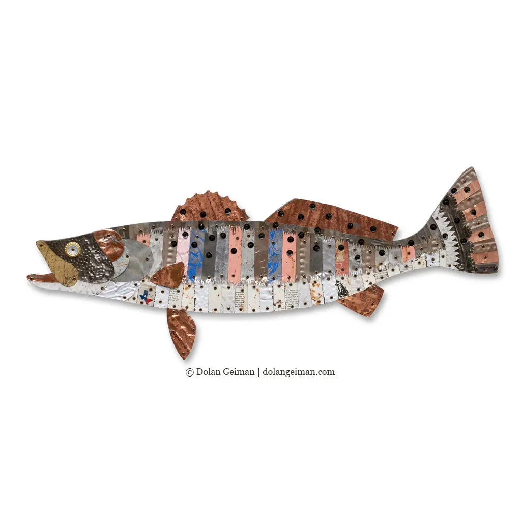 Trophy Fish (Speckled Trout) Original Mixed Media Wall Sculpture 1