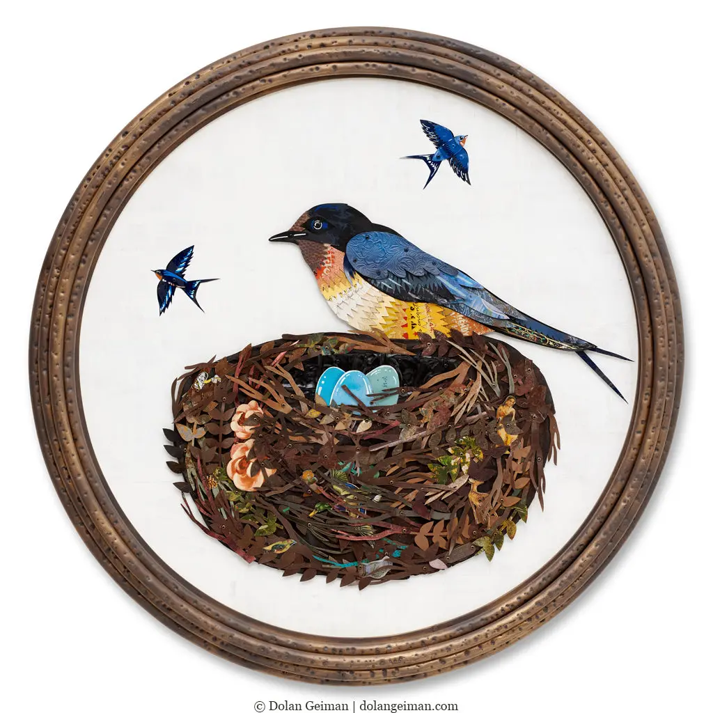 Springtime Swallows Original Metal Wall Sculpture 1