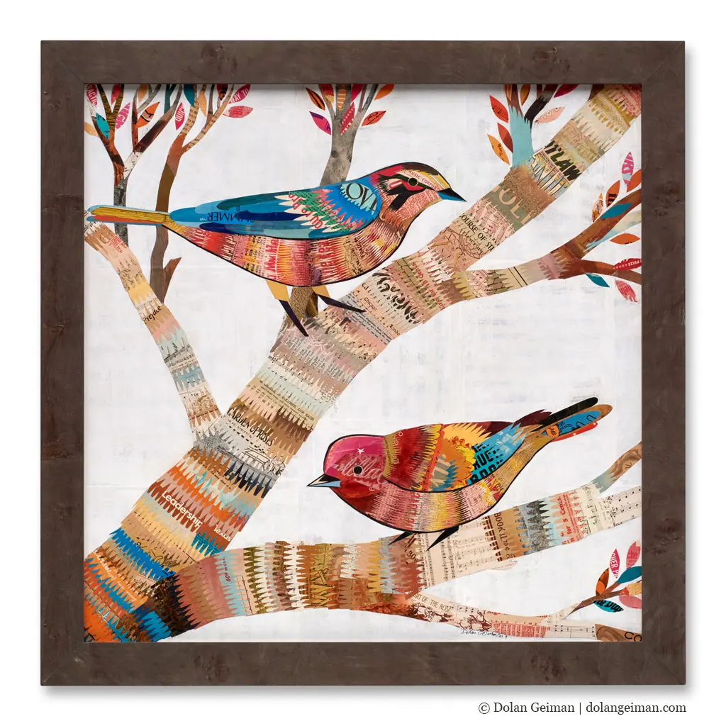 Warblers Original Paper Collage 1