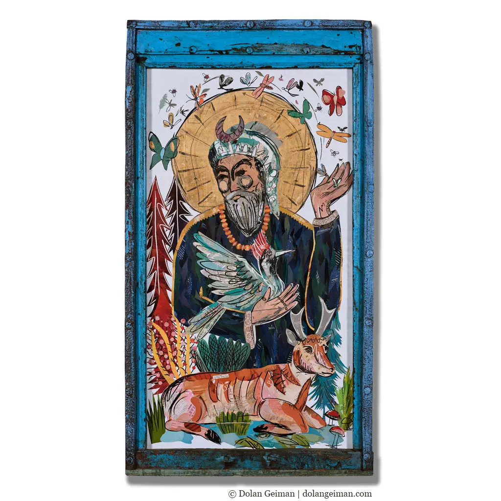 Saint Francis Original Paper Collage 1