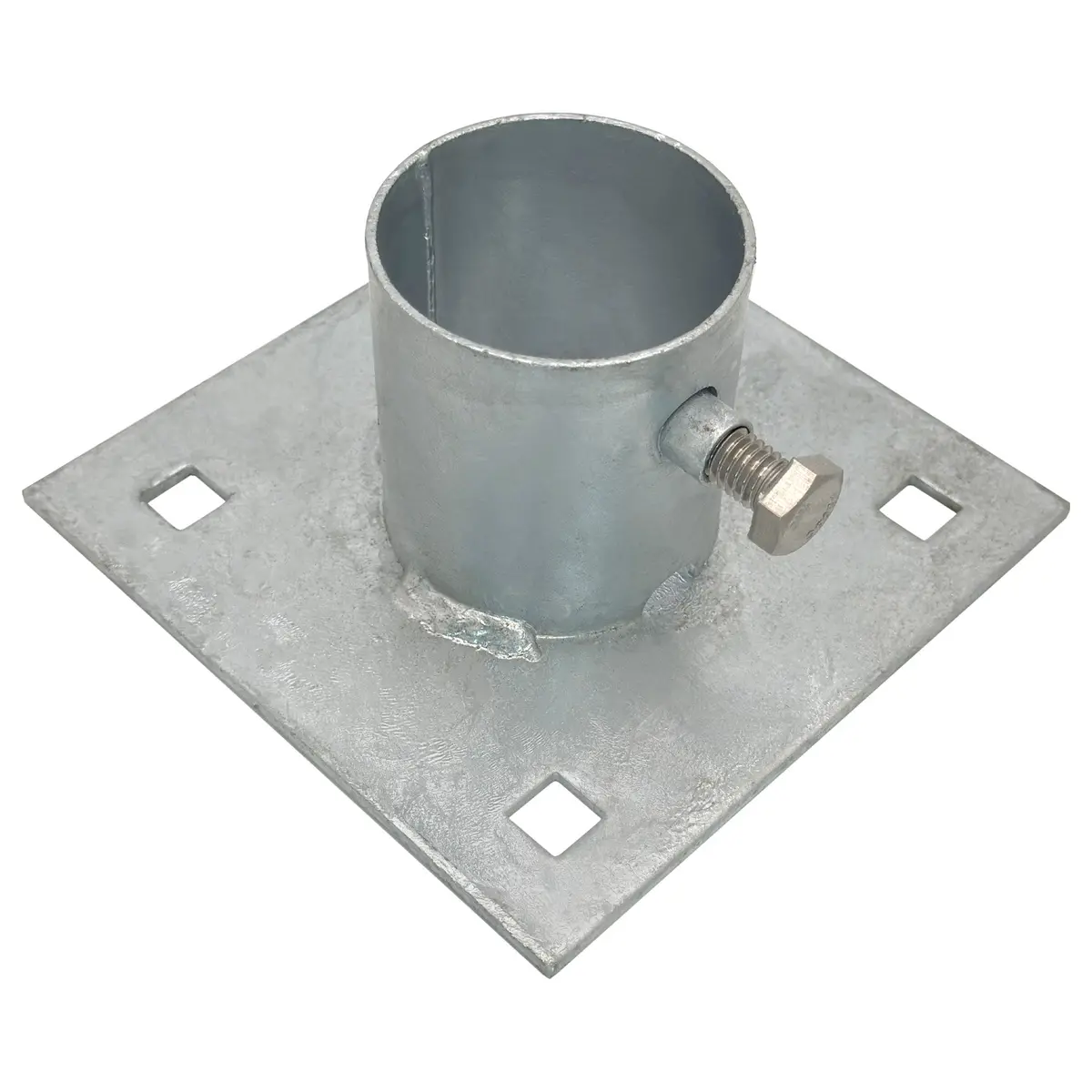 Stationary Dock Base Plate 5" X 5" - Heavy-Duty Galvanized Steel 1