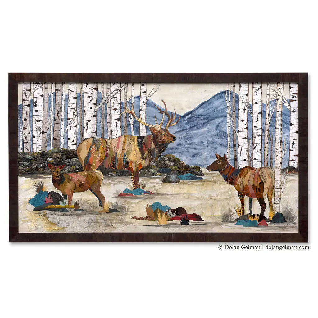 Stonewall Elk Original Paper Collage 1