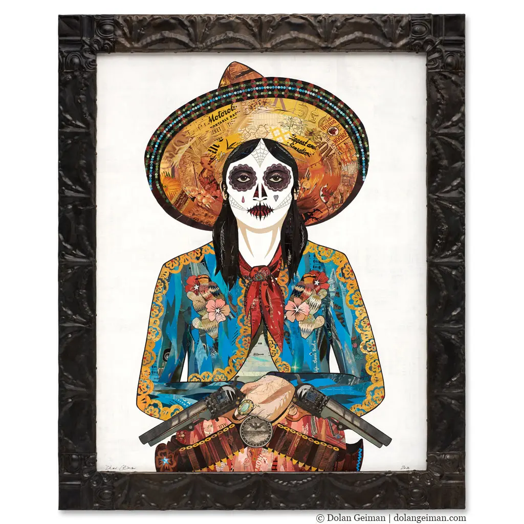 Cactus Queen Original Paper Collage 1