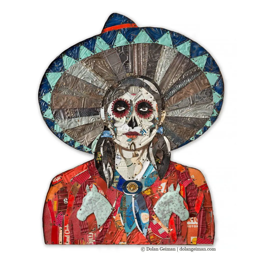 Fiesta Ranch Cowgirl Original Metal Wall Sculpture 1