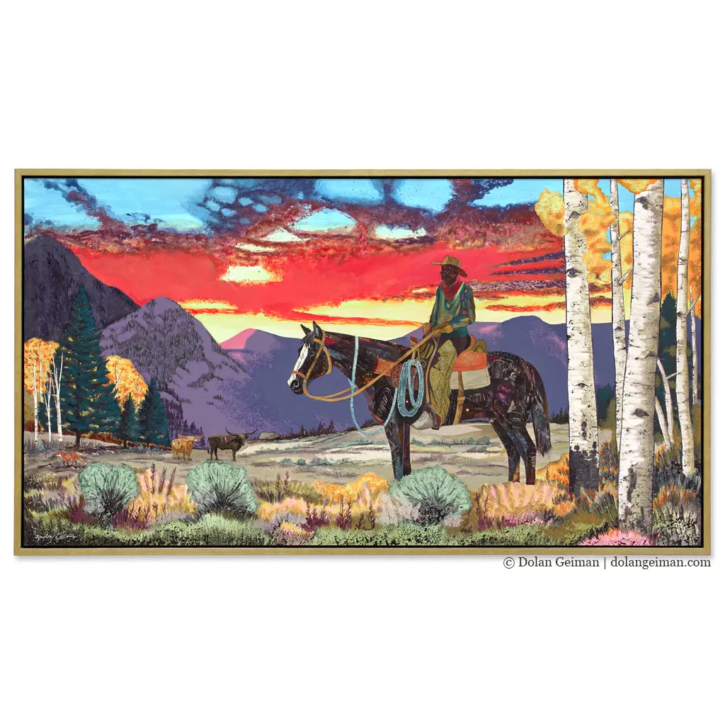Sunrise Roundup Original Paper Collage 1