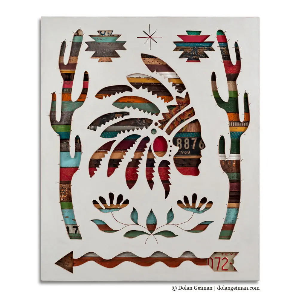 Symbols: Code West Silhouette Original Mixed Media Wall Art 1