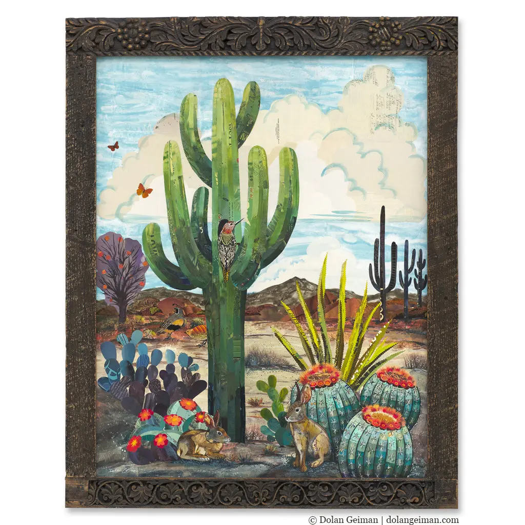 Custom Desert Landscape Original Paper Collage 1