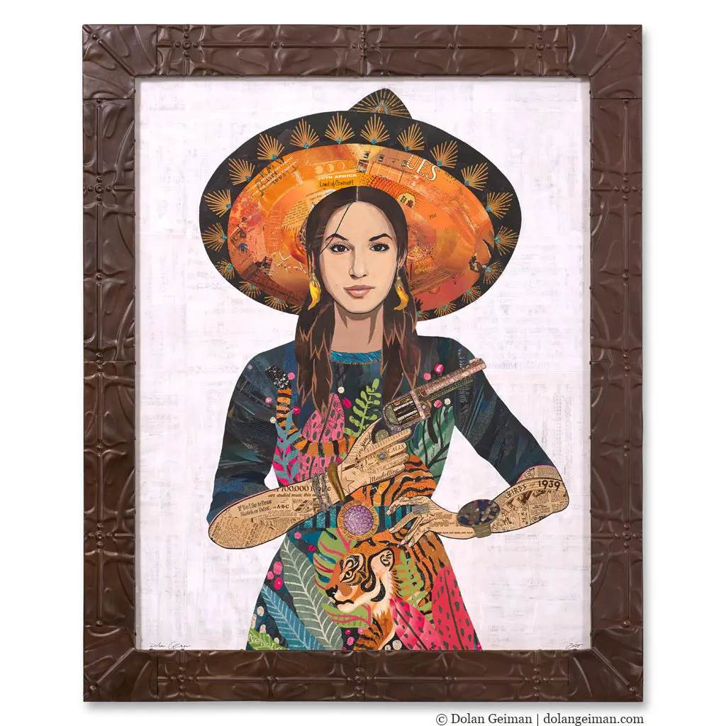 Tiger's Eye Original Paper Collage 1
