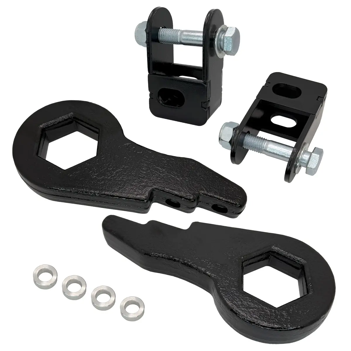 Torsion Bar Keys 1-3" With Shock Extender Brackets For Chevy Silverado & Gmc Sierra 2500Hd, 3500Hd 2020-2024 - Adjustable Forged Key, Suspension Level Kit For 8 Lug Pickup Trucks 1
